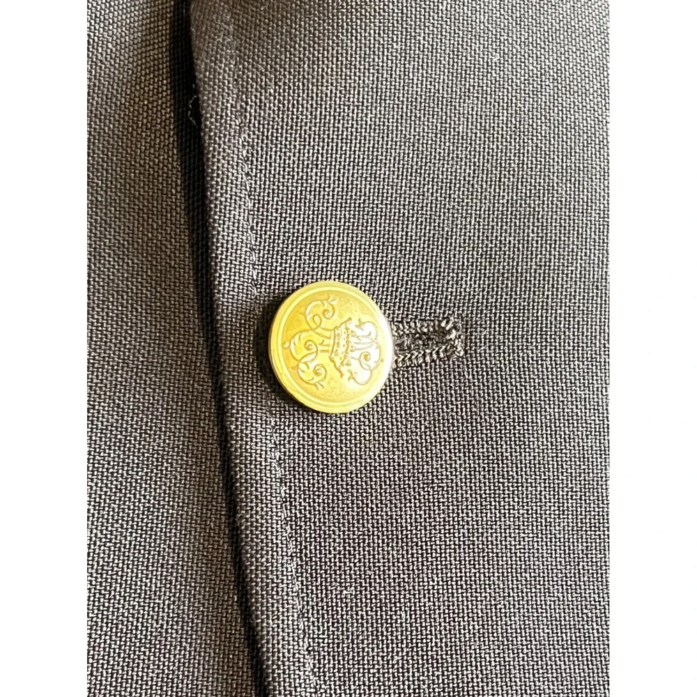 Vintage Sartain Et Ci Brown Mens Blazer Jacket Gold Buttons Unstructured 40R 777